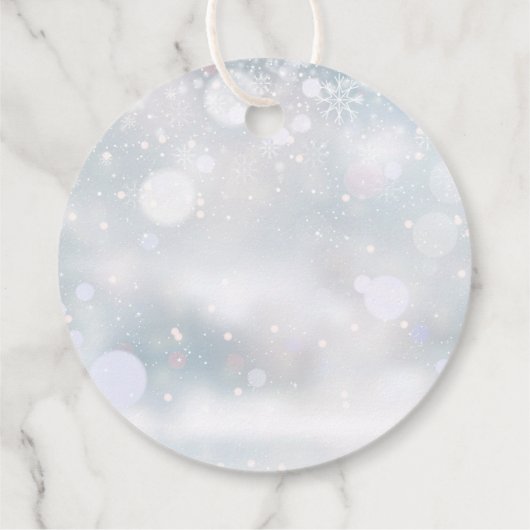 Winter Sneeuwvlokken Groene Baby Shower Bedankjes Labels (Achterkant)