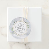 Winter Sneeuwvlokken Groene Baby Shower Bedankjes Labels (In situ)