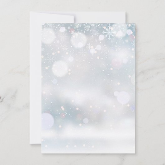 Winter Sneeuwvlokken Groene Baby Shower Gedicht Bedankkaart (Achterkant)