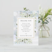 Winter Sneeuwvlokken Groene Baby Shower Gedicht Bedankkaart (Staand voorkant)