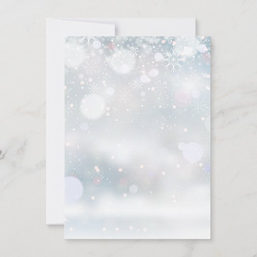 Winter Sneeuwvlokken Groene Baby Shower Gedicht Bedankkaart (Achterkant)