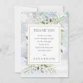 Winter Sneeuwvlokken Groene Baby Shower Gedicht Bedankkaart (Voorkant)