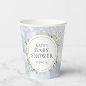 Winter Sneeuwvlokken Groene Baby Shower Papieren Bekers (Voorkant)