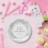 Winter Sneeuwvlokken Groene Baby Shower Papieren Bordje (Feest)