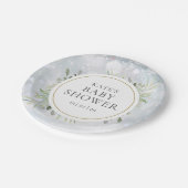 Winter Sneeuwvlokken Groene Baby Shower Papieren Bordje (Gekanteld)