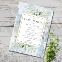 Winter Sneeuwvlokken Groene Baby Shower | Spetter 
