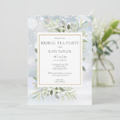 Winter Sneeuwvlokken Groene Bruiloft Theepartij Kaart (Staand voorkant)