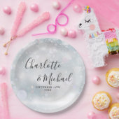 Winter Sneeuwvlokken Handtekening Script Bruiloft Papieren Bordje (Feest)