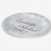 Winter Sneeuwvlokken Handtekening Script Bruiloft Papieren Bordje (Gekanteld)