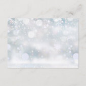 Winter Sneeuwvlokken Hart Script Trouwreceptie Informatiekaartje (Achterkant)