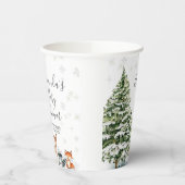 Winter Sneeuwvlokken Herten dier Bergbos Papieren Bekers (Links)