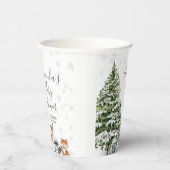 Winter Sneeuwvlokken Herten dier Bergbos Papieren Bekers (Rechts)