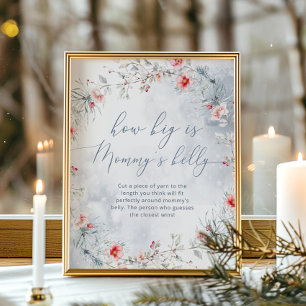 Winter sneeuwvlokken hoe groot is mama's buik spel poster