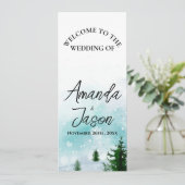 Winter Sneeuwvlokken IJzige Frosty Trees Trouwprog Kaart (Staand voorkant)