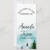 Winter Sneeuwvlokken IJzige Frosty Trees Trouwprog Kaart (Voorkant)