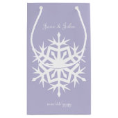 Winter Sneeuwvlokken in Lavendel Gift Bag Klein Cadeauzakje (Achterkant)