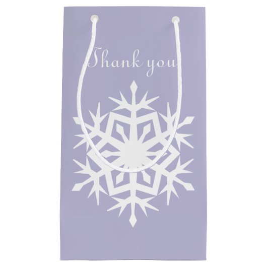 Winter Sneeuwvlokken in Lavendel Gift Bag Klein Cadeauzakje (Voorkant)