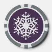 Winter Sneeuwvlokken in Paars Poker Chips (Voorkant)