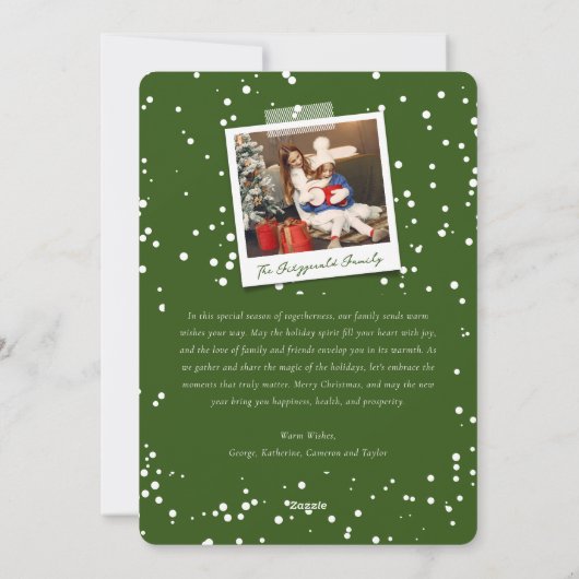 Winter Sneeuwvlokken Joyeux Noel Kerstmis Chique F Feestdagenkaart (Achterkant)