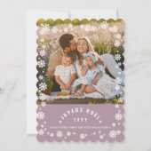 Winter Sneeuwvlokken Joyeux Noel Kerstmis Chique F Feestdagenkaart (Voorkant)