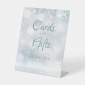 Winter Sneeuwvlokken Kaarten En Cadeaus Reclamebord Met Voetstuk (Voorkant)