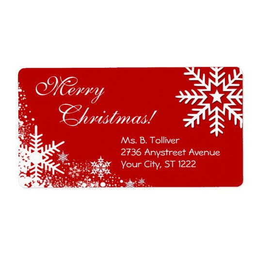 Winter Sneeuwvlokken label (Voorkant)