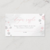 Winter Sneeuwvlokken Meisje Baby shower Luier Raff Informatiekaartje (Voorkant)