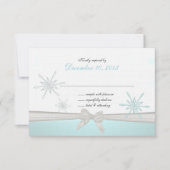 Winter Sneeuwvlokken met Bow Formele Reactie RSVP Kaartje (Voorkant)