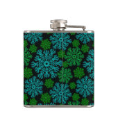 Winter Sneeuwvlokken Patroon met Monogram Heupfles (Achterkant)