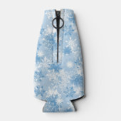 Winter sneeuwvlokken patroon op blauw flesjeskoeler (Achterkant)