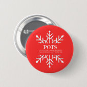 Winter sneeuwvlokken potten ronde button 5,7 cm (Voorkant /achterkant)