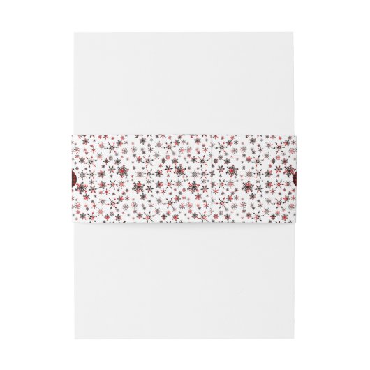 Winter Sneeuwvlokken Rode Buffalo Kerst Huwelijk Uitnodigingen Wikkel (Achterkant Voorbeeld)