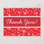 Winter Sneeuwvlokken Rode Kerst Bedankt Briefkaart (Voorkant)
