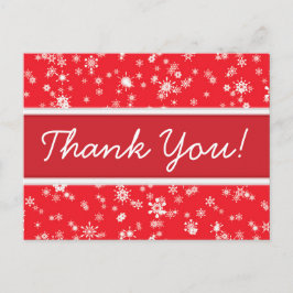 Winter Sneeuwvlokken Rode Kerst Bedankt Briefkaart
