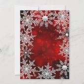 Winter Sneeuwvlokken Rode Vakantie Party Uitnodigi Kaart (Achterkant)