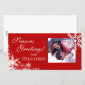 Winter Sneeuwvlokken (rood) Seizoenen Groeten Feestdagenkaart (Voorkant / Achterkant)