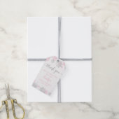Winter sneeuwvlokken roze en zilveren meisje Baby  Cadeaulabel (Met Touw)