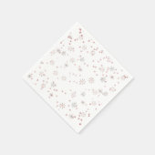 Winter Sneeuwvlokken Roze & Zilver Servet (Hoek)