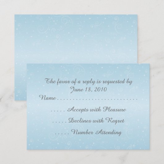 Winter Sneeuwvlokken RSVP-kaarten RSVP Kaartje (Voorkant / Achterkant)