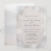 Winter Sneeuwvlokken Rustiek Licht Grijs Hout Brui Kaart (Voorkant / Achterkant)