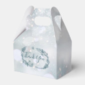 Winter Sneeuwvlokken Rustieke Bloemige Trouw Bedankdoosjes (Achterkant)