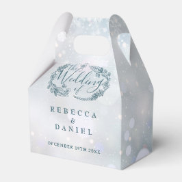 Winter Sneeuwvlokken Rustieke Bloemige Trouw Bedankdoosjes