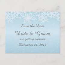 Winter Sneeuwvlokken Save the Date Briefkaart