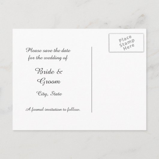 Winter Sneeuwvlokken Save the Date Briefkaart (Achterkant)