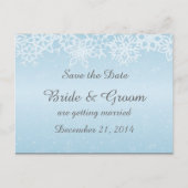 Winter Sneeuwvlokken Save the Date Briefkaart (Voorkant)