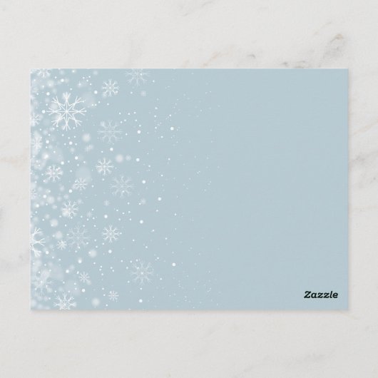 Winter Sneeuwvlokken Save the Date Kaart (Achterkant)