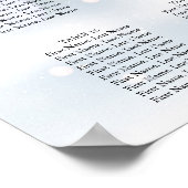 Winter Sneeuwvlokken Script Trouw Stoelen Chart Poster (Hoek)