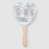 Winter Sneeuwvlokken Script Trouwprogramma Hart Handwaaier (Achterkant)