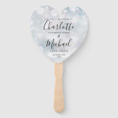 Winter Sneeuwvlokken Script Trouwprogramma Hart Handwaaier (Voorkant)