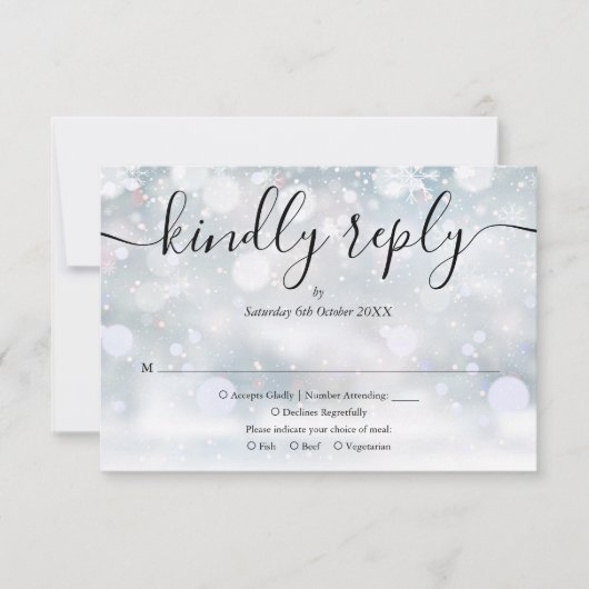 Winter Sneeuwvlokken Script Vriendelijk antwoord (Voorkant)